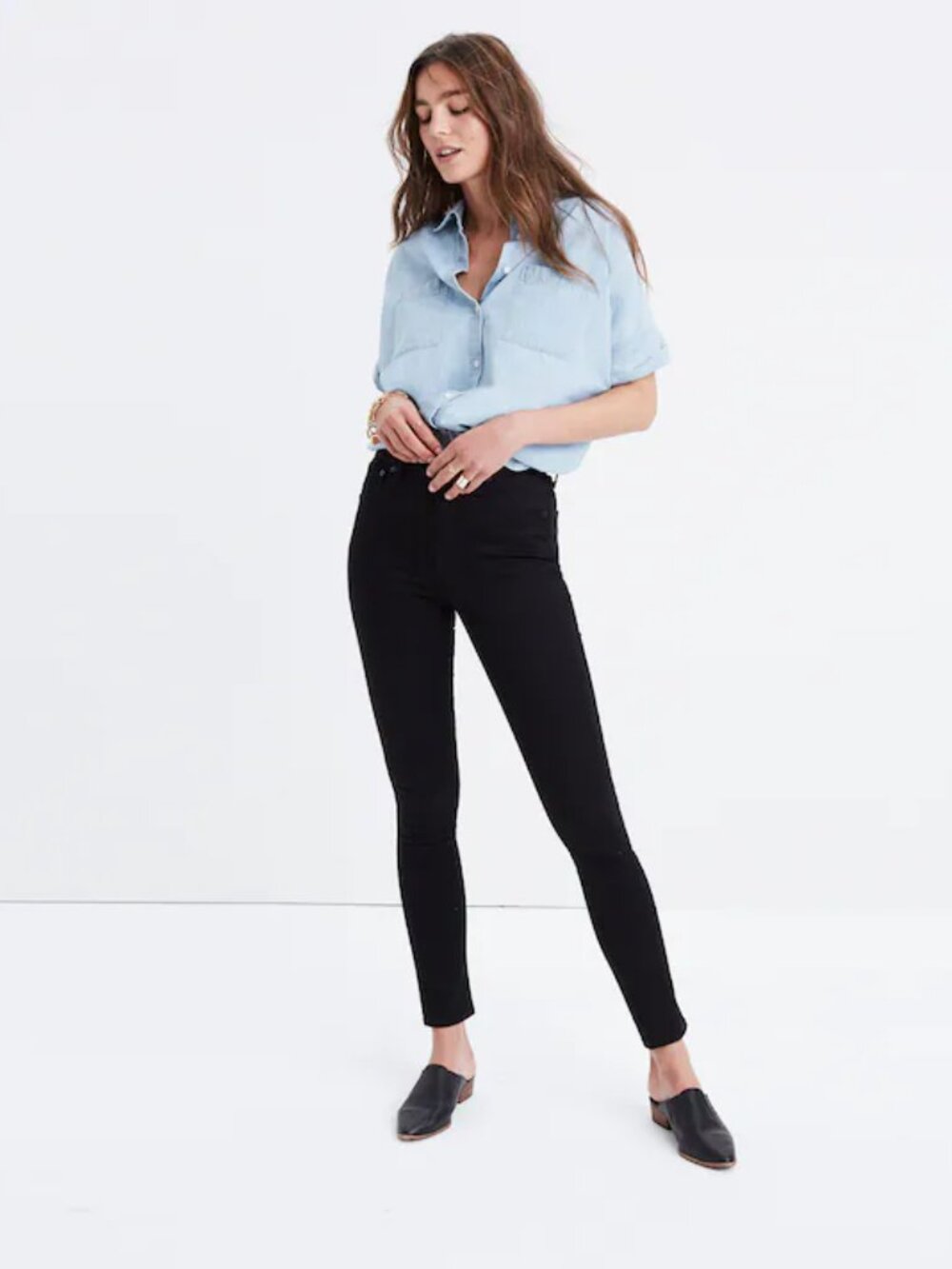 Madewell Women's Black 10'' High-Riser Dark Wash Classic Denim Skinny Jeans 29